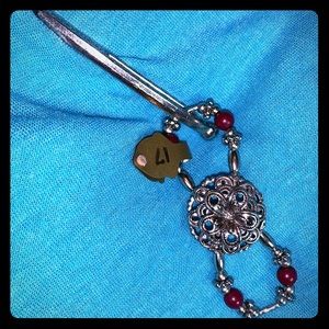 Small size Lila Rose Flexi Clip, dark purple bead